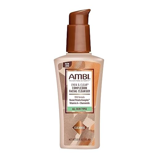 Ambi Even & Clear Complexion Facial Cleanser, For Men & Women, All Skin Types, Sweet Potato, Chamomile, Green Tea, Hydroquinone-free, Soap-free, Alcohol-free, Fragrance-free, Dye-free, 3.5 Fl Oz