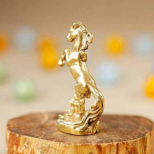 Statue en laiton feng shui de cheval vintage pour decoration de bureau - 2