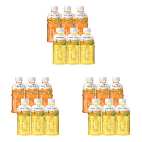 Image of Mogu Mogu Pineapple & Orange Juice Drink with Nata de Coco Jelly 320ml (Pack of 18) | Refreshing Tropical Thai-Made Sip & Chew Beverage.