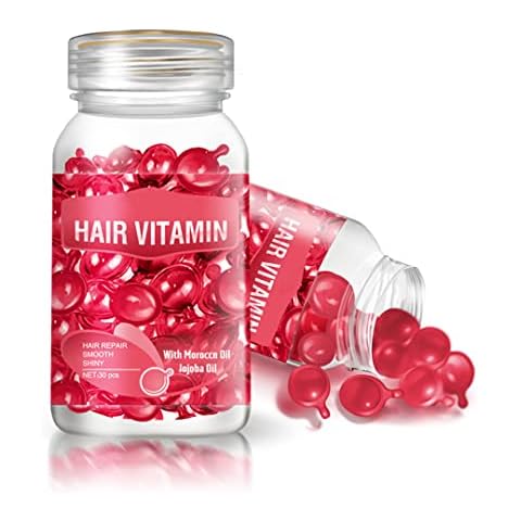 gowwimHair Vitamin Serum Capsule,Hair Treatment Serum,Argan Macadamia Avocado Oil,Deep Care Repair Damaged Hair,30 PCS Cover
