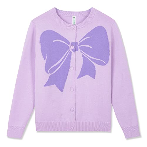 Image of BOBOYOYO Girls Cute Cardigan Cotton Girls Button Up Sweater Knit Jacket | Long Sleeve Crew Neck Kawaii Clothes for Casual School Wear