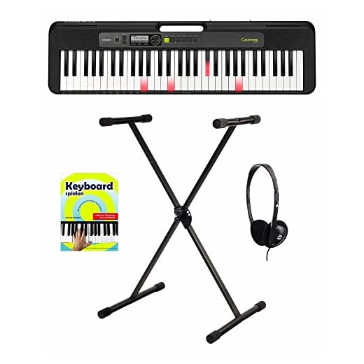 Casio LK-S250 - Juego de teclas iluminadas (61 teclas, incluye teclado en X, cabeza y teclado escolar), color negro