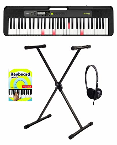 Casio LK S250   Juego de teclas iluminadas (61 teclas, incluye teclado en X, cabeza y teclado escolar), color negro