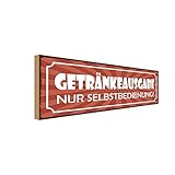 vianmo Cartel de madera 10x27 cm Getränkeausgabe Selbstbedienung Deco Regalo Madera Letrero