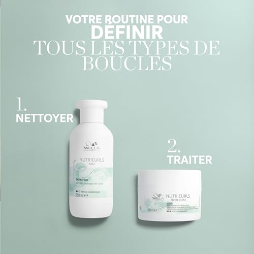 Wella Professionals NUTRICURLS Masque Soin Nourrissant intense pour cheveux ondulés et bouclés – nourrit en profondeur et définit les boucles 1L