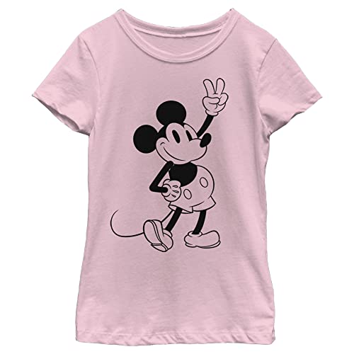 T-shirt Mickey Disney fille col rond rose vêtement enfant taille XS