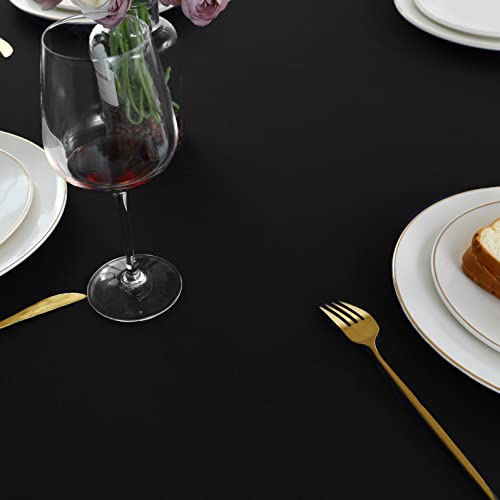 FOLINS&HOME Black Rectangular Table Cloth in Heavy Duty and Water Resistant Polyester-Wrinkle Free Spillproof and Washable Tablecloths 60 x 102 inch-Table Cover for Indoor and Outdoor-Oblong/Rectangle by FOLINS&HOME - Image 8