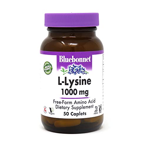 Bluebonnet L-Lysine 1000 mg Caplets, 50 Count