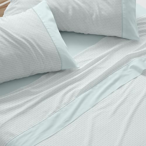 Parure de lit 120x200 cm design moderne Burrito Blanco linge de lit couleur eau - 5