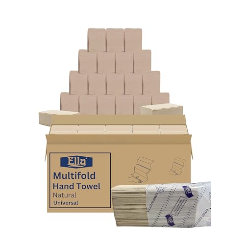 Image of ELLA Brown Multi Fold Tissue Paper I Soft Sustainable Absorbent Durable I Perfect For Commercial Office Home Use I 20 Packs Of 130 Sheets I Free Check Duster Cloth