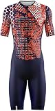 Huub 2026 Collage Tri-Anzug für Herren, Marineblau/Orange