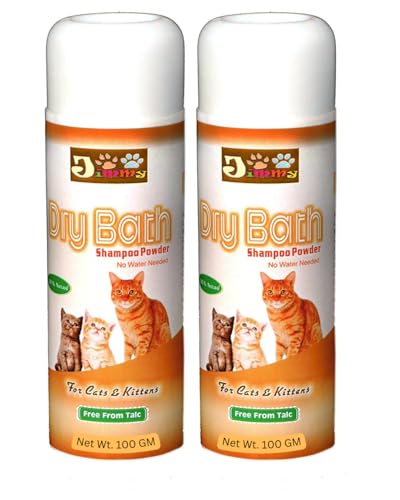 Image of JiMMy Pet Products Dry Bath Cat Shampoo Powder for Cats and Kittens No Water Needed (300gm)