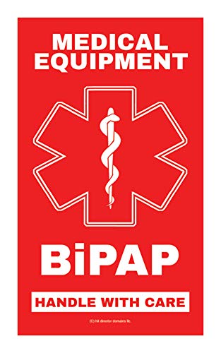 BiPAP Medical Equipment Luggage Tag - Handle with Care, DOT and ACAA regulations (Lug-BiPAP -329) Quantity (2)