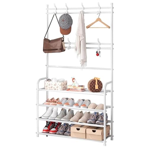 Rack Sapateira Arara Roupa Sapatos Tenis 4 Andares Closet Quarto Sala Gancho Pendurar Chave Porta Ob