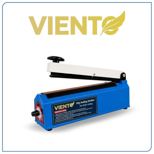 Image of 10 inch Impulse Heat Sealing Machine with Adjustable Temperature, Portable Poly Bag Sealer for PE /PP Laminated Pouches, Strong Airtight Seal, Durable Metal Body, 1-Year Warranty for Home & Business (Blue)