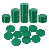 QUARKZMAN 120 Stück 1 Zoll Poker Chips Plastik Bingo Chips Lernzähler Zählmarken Scheiben Markierungsobjekte Undurchsichtige Spielmarken Für Spiele Mathezählen Dunkelgrün Flach