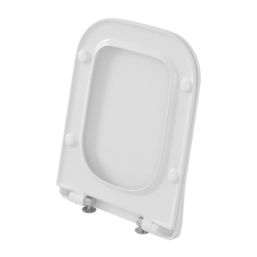 Inbagno Sedile WC dedicato Serie Metropolitan di RAK, Bianco Modello Slim in termoindurente, Chiusura Soft Close