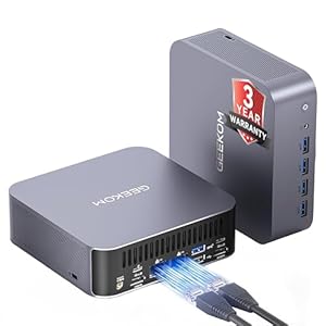 GEEKOM GT1 Mega AI Mini PC (Flagship Performance), Intel Core Ultra 9 185H (14th Gen), 32GB DDR5 & 1TB PCIe Gen4 SSD, Windows 11 Pro Mini Desktop, Wi-Fi 7, BT 5.4, Dual 2.5G LAN, USB4, 8K Support
