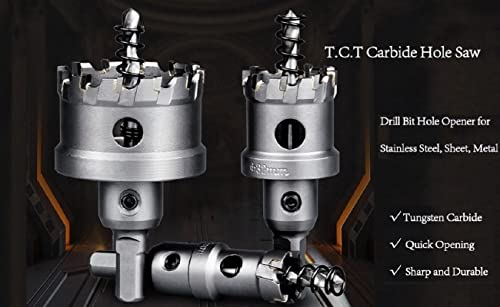 SYDARSYN 15mm Carbide Hole Saw with Arbor, TCT Hole Cutter Drill Bit for Stainless Steel Sheet, Metal, Wood - Image 4
