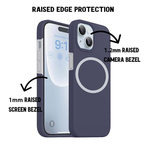 Image of Kratos Soft Silicone Case Cover Compatible with iPhone 15 Plus - Everyday Comfort Protection, Wireless Magnetic Charging Case with Raised Edge Camera & Screen Protection, Shock-Resistant Design