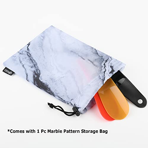 Cosmos Pack Of 6 Shoes Horn Plastic Travel Shoehorn 6.3'' Shoe Easy-Slip Shoes Horns For Men Women Shoes Boots, With Marble Pattern Drawstring Pouch Bag #TOP5
