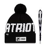 New Era Mützen - Wintermütze - American Football - NFL - Seahawks - Raiders - Vikings - Patriots - Packers - Falcons - Cardinals - 49ers - Limited Schlüsselband (Patriots Black)