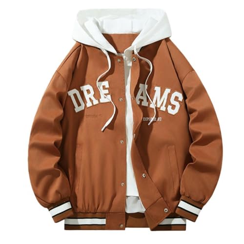 Veste à capuche décontractée homme de mi-saison pour look superposé brodé