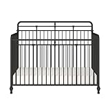 Little Seeds Monarch Hill Hawken 3 in 1 Convertible Metal Crib, Black