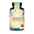 Magnesio e Potassio Vegavero® | l’unico SENZA ADDITIVI | Forma Citrato ad Alta Biodisponibilità | contro Stanchezza e Affaticamento | Sali Minerali per Muscoli e Crampi | 180 capsule | Vegan