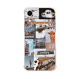 KatocZarl Western Cowboy Cowgirl Collage Case Compatible with iPhone XR, Western Country Aesthetic Case for Teens Men and Women for iPhone XR,Slim Shockproof TPU Bumper Anti-Scratch Protective Cover