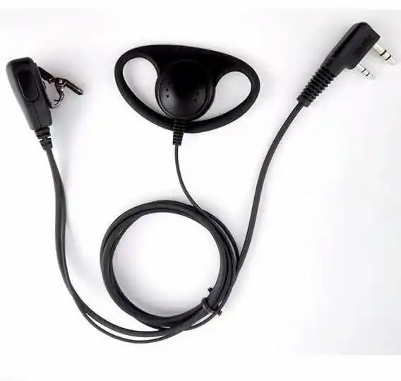 Image of Artek Walkie Talkies Earpiece With Mic 2 Pin D-Type Wired Headphones In Ear Headset For Baofeng UV5R BF 888S UV 82 BF F8 HP Kenwood 2 Way Radios,Black