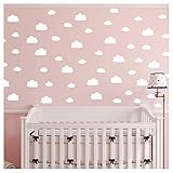JOYRESIDE YMX03 - Juego de 56 pegatinas de vinilo para la pared de la nube para guardería, niños, niñas, guardería, guardería, bebé, dormitorio, decoración del hogar