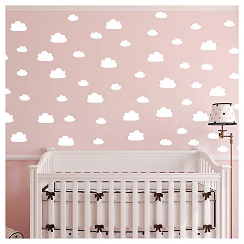 56 Pieces/Set Cloud Wall Decal Vinyl Sticker Nursery Kids Child Boys Girls Room Decor Nursery Baby Bedroom Decoration Home Stickers Ymx03 (White) #TOP7