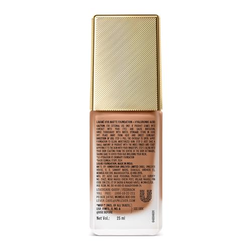 Image of Lakme 9to5 Hya Matte Foundation + Hyaluronic Acid Neutral Chestnut - 25ml