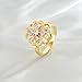 NONAMOIS Gold Rings for Women Open Anti Anxiety Spinner Ring Adjustable Fidget Rings Pink Flower Ring Jewelry