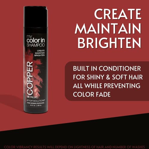 Mycolorin Color Depositing Shampoo (Metallic Copper) - Sulfate & Paraben Free Hair Dye | Made In Usa (8 Colors) #TOP1
