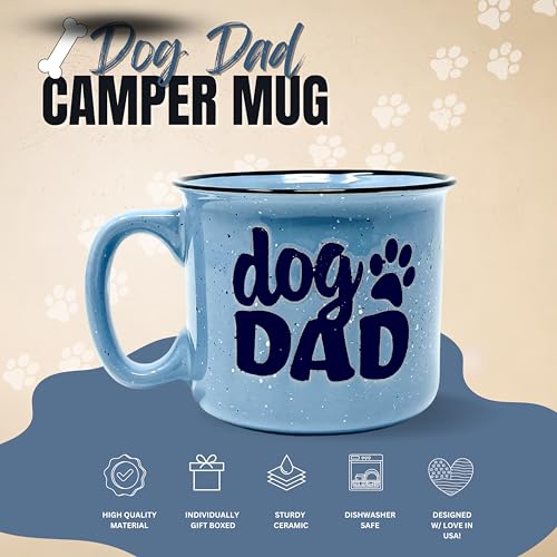 Taza de café cerámica azul 14 oz para amantes de perros miniatura 2