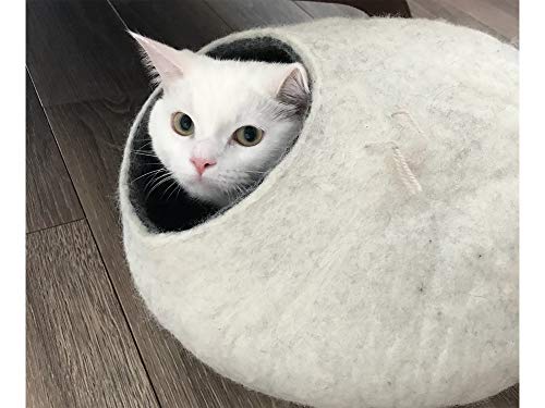 Cat House, Bed, Cave. Handmade. Felted. Sheep Wool. Size L (Large) For 10-17 Pounds Cat. #TOP4