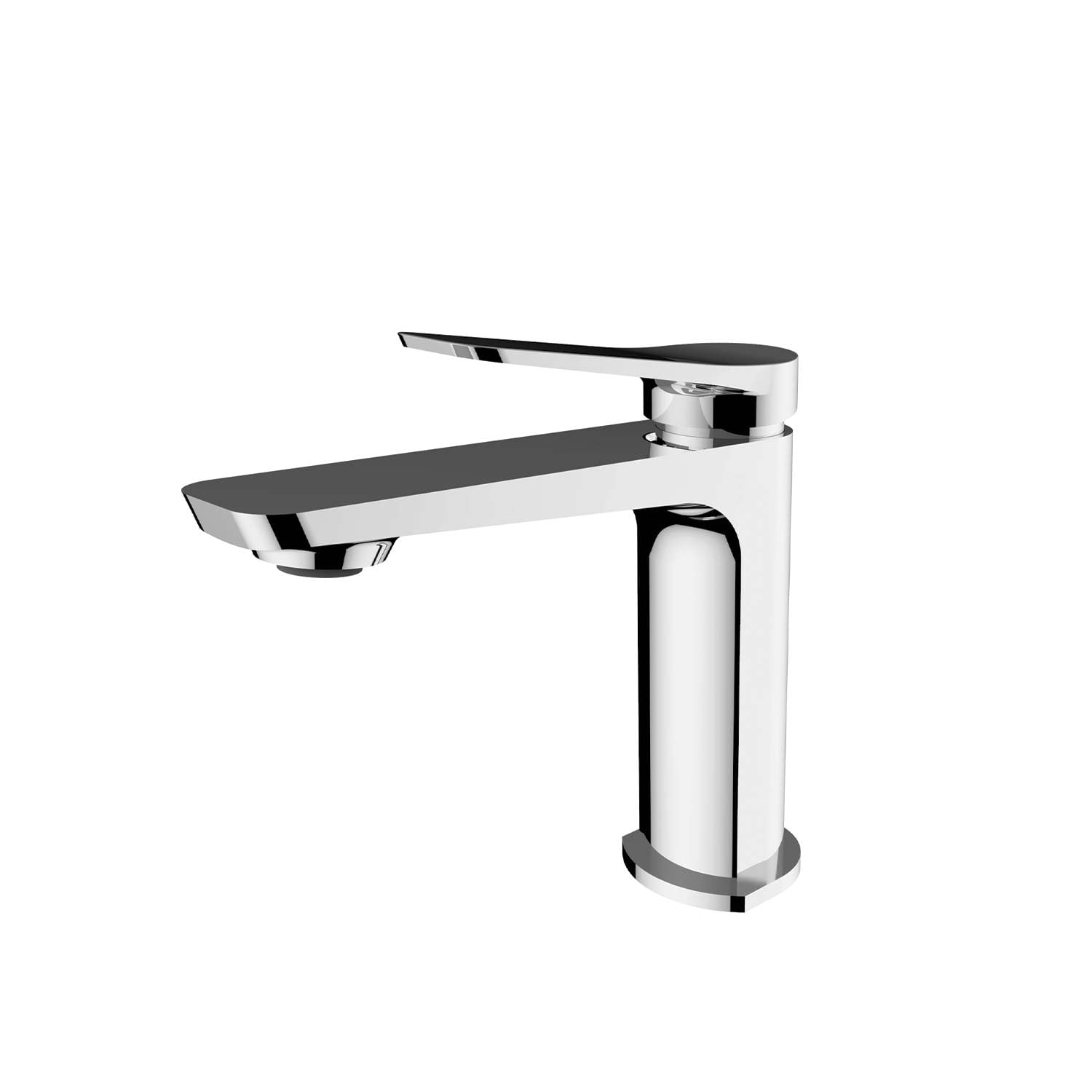 Robinet mitigeur lavabo design chrome pour rénovation salle de bain