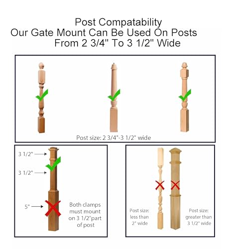image for Safety Innovations No Hole Stairway Baby Gate Mounting Kit - Fits Post