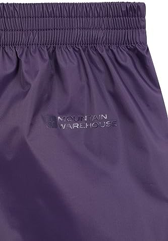 Mountain Warehouse Pakka Kids Waterproof Rain Pants - Splash Pants, Overtrousers, Boys & Girls Purple Kids 9-10 Yrs (128-140 cm) - 5