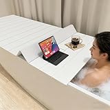 WORDFUN Cubierta De Bañera De PVC, Panel Aislante Antipolvo, Estante De Baño, A Prueba De Polvo, Resistente Al Agua, Tabla Plegable para Bañera, para Casa, Baño, Experiencia De SPA(105 * 75cm)