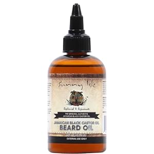 Sunny Isle Jamaican Black Castor Oil Beard Oil 4oz | Conditioning Growth Oil for Thicker Facial Hair | Softens, Strengthens Beards & Mustaches | Hydrates Skin