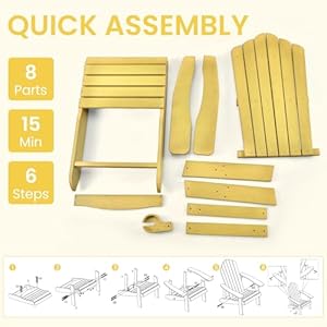 ORALNER Outdoor Adirondack Chair with Cup Holder, Plastic Resin Outdoor Deck Chair, 380 LBS Capacity, for Patio, Backyard, Porch, Balcony, Poolside, Garden, Lawn, Firepit (1, Yellow) ORALNER Outdoor Adirondack Chair with Cup Holder Plastic Resin Outdoor Deck Chair 380 LBS Capacity for Patio Backyard Porch Balcony Poolside Garden Lawn Firepit 1 Yellow