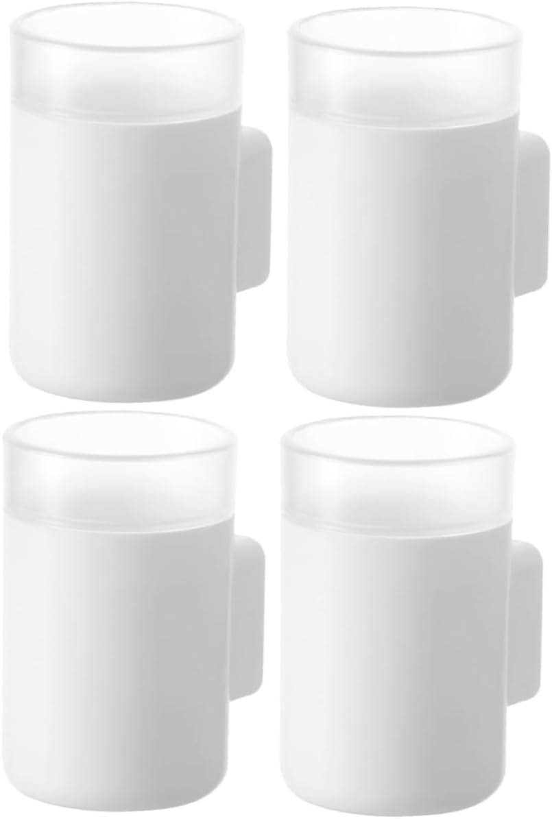 Amosfun 4pcs Electric Toothbrush Holder Punch Wall-Mounted Organizer Drain for Bathroom Stand for Electric Toothbrushes Space-Saving Design