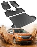 CreekT for Chevy Equinox Floor Mats 2024 2023 2022 2021 2020 2019 2018, for GMC Terrain Floor Mats 2018-2024, for Equinox All Weather Mats Cargo Liners Trunk Carpet Rubber Car Accessories