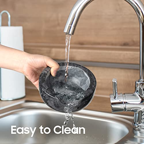 Tera Mortar And Pestle Set Natural Marble Grinder Spice Herb Grinder Pill Crusher Large Size 5.5In #TOP4