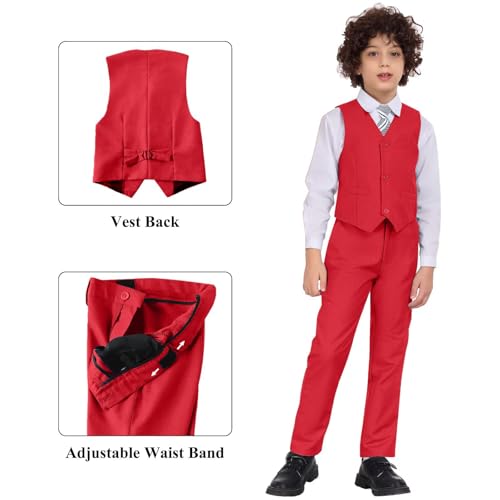 Boys Formal Suits Red Suit for Boy Kids Easter Wedding Tuxedo Suits for Teen Toddler Ring Bearer Outfit Size 18 by TAMIFLY - Image 4
