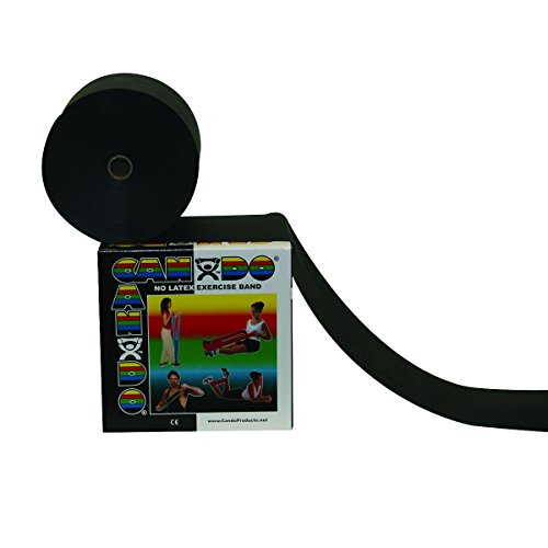 Cando 10-5625 Black Latex-Free Exercise Band, X-Heavy Resistance, 50 yd Length