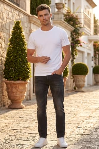 Image of Louis Philippe Men's Slim Fit Stretch Fabric for Comfort Premium Wash Aesthetic Authentic Twill and Durable Jeans